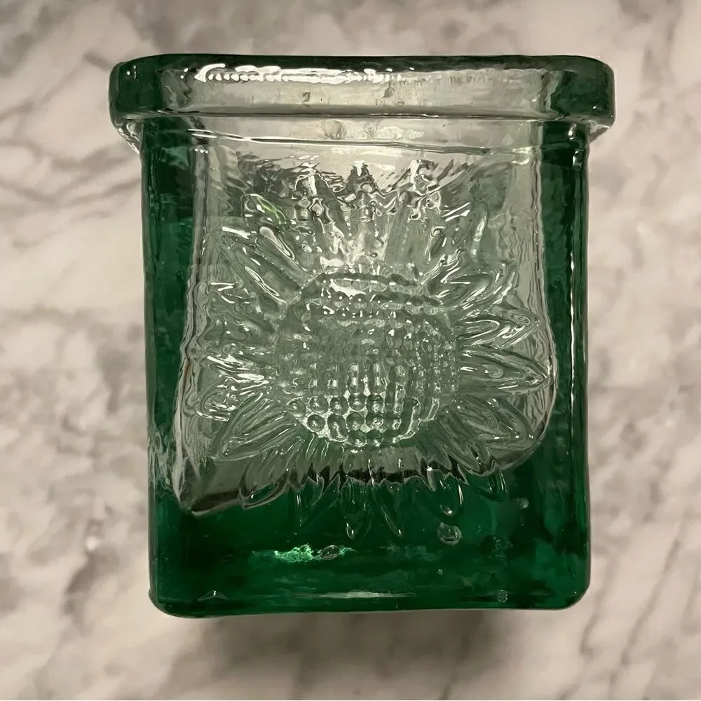 Recycled Glass Sunflower Votive Candle Holder